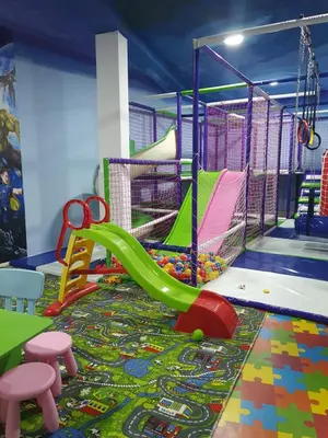 a play room with a slide and a playground at Lux apartment A5 at nice location in Pancevo in Pančevo