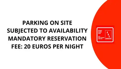 a sign that says parking on site subjected to availability mandatory reservation at Authentic Belgrade Centre - 7 suites for 15 Guests, with patios in courtyard for smokers in Belgrade