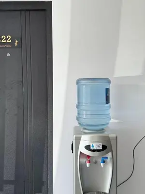 a container with a blue bucket on top of it at Belgrade Airport single bed in Surčin