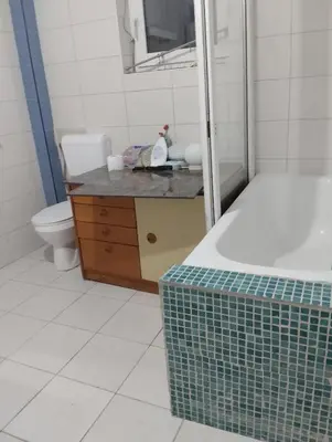 a bathroom with a sink and a toilet at Sunny Villa in Belgrade