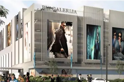 a rendering of a building with people in front of it at BW QUARTET Apartman-whit free garage parking in Belgrade