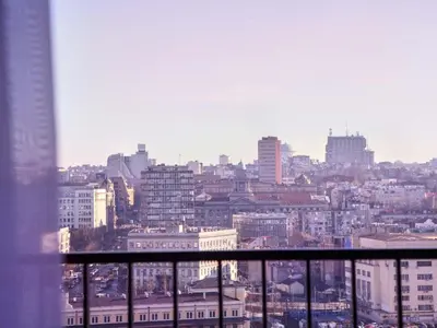 a view of a city skyline from a building at BW Aurora 108 in Belgrade